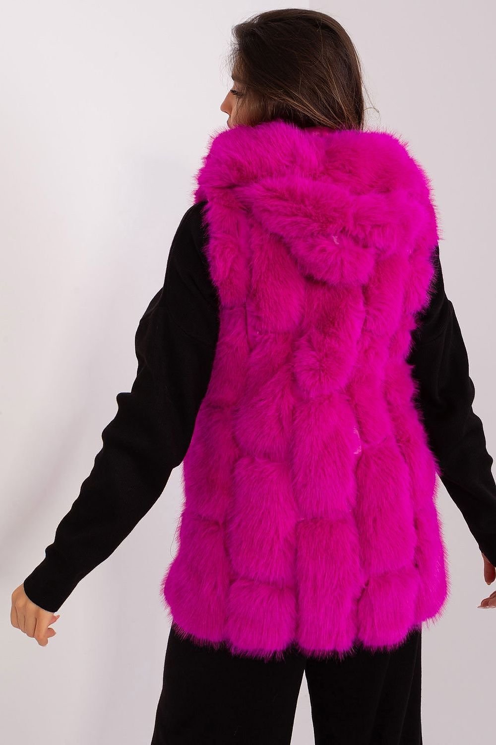 Elegant Fur Vest With Hood Stylish