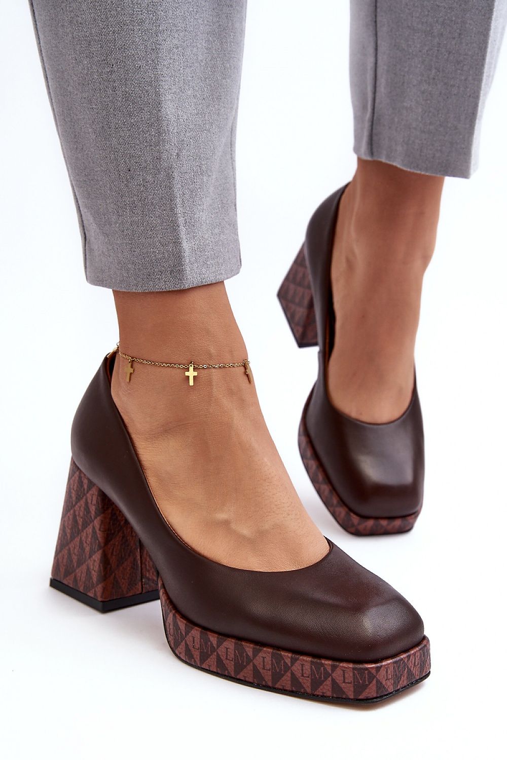 Stylish Block Heel Leather Pumps Step In Style