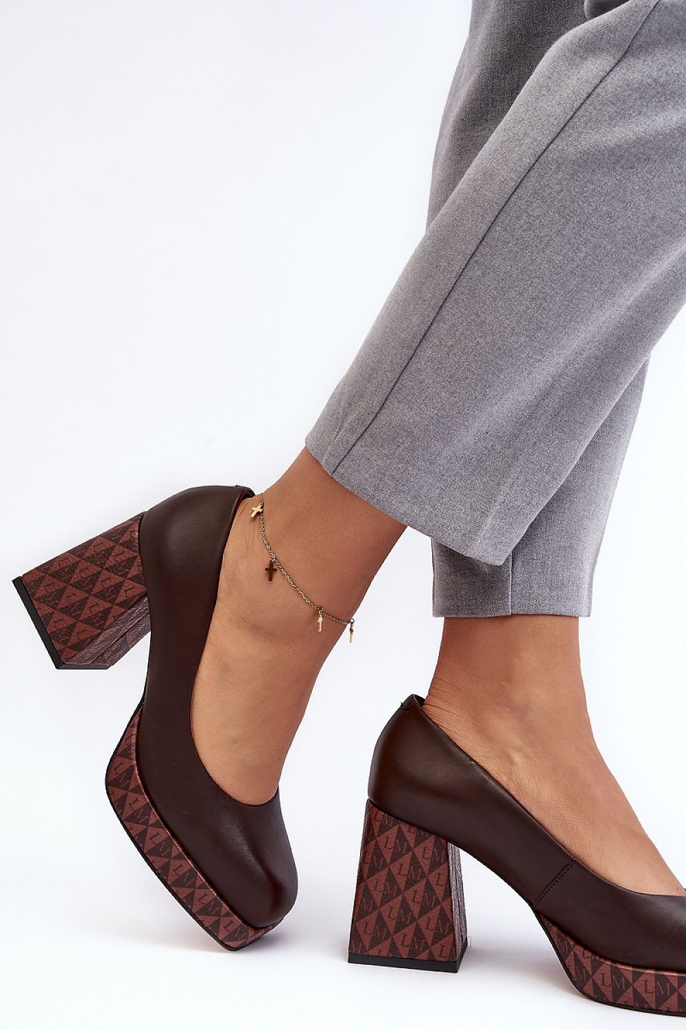 Stylish Block Heel Leather Pumps Step In Style