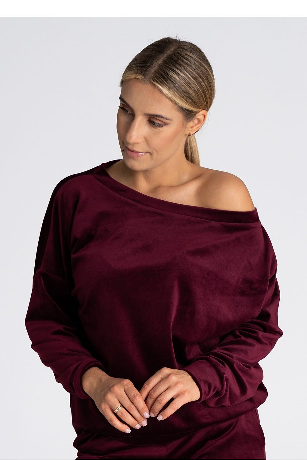 Oversized Boat Neck Blouse Figl