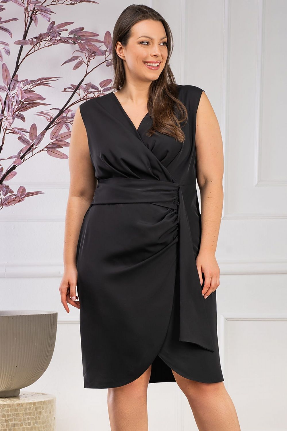 Elegant Envelope Cut Plus Size Dress Karko