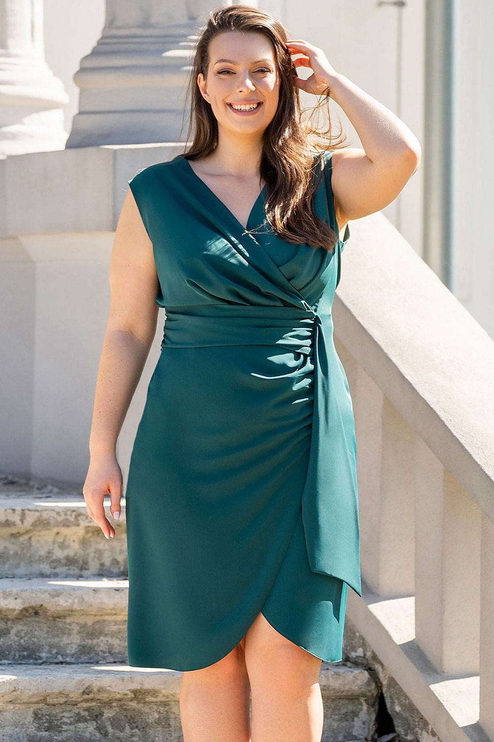 Elegant Envelope Cut Plus Size Dress Karko