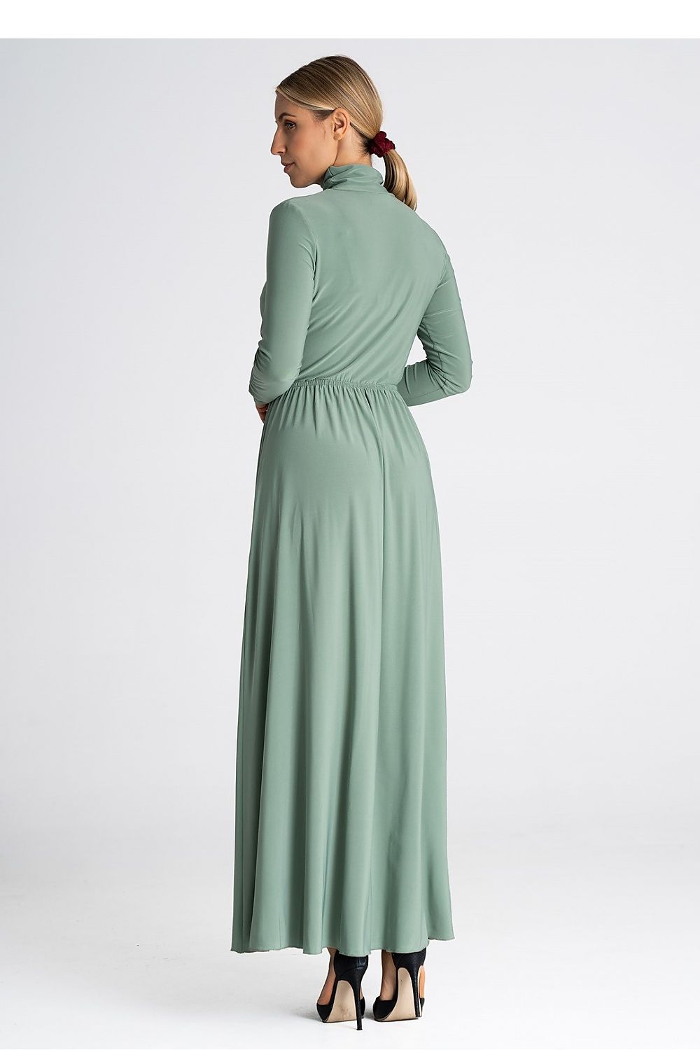 Fitted Maxi Dress With Turtleneck Figl