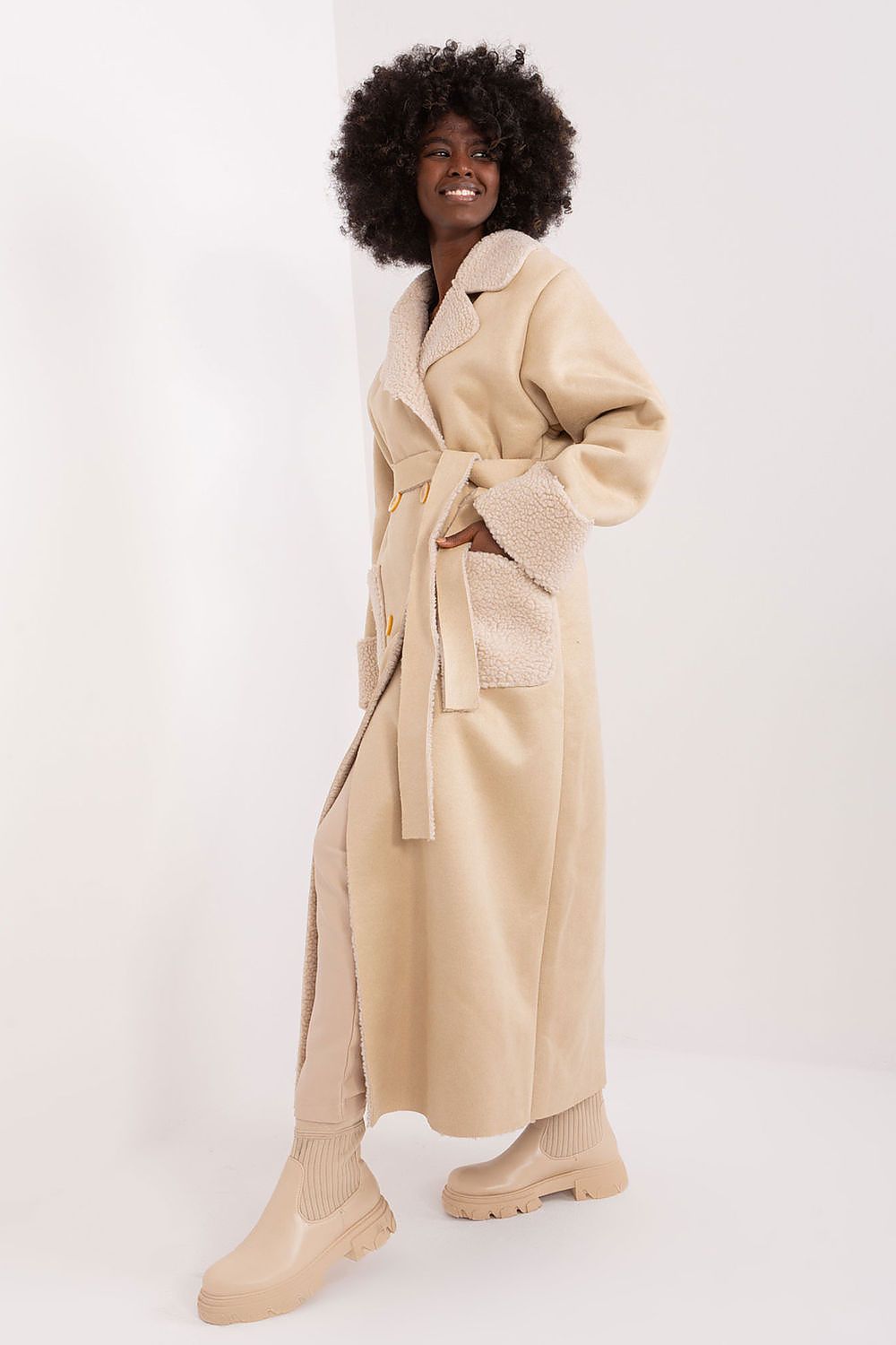 Elegant Casual Sheepskin Coat Lakerta