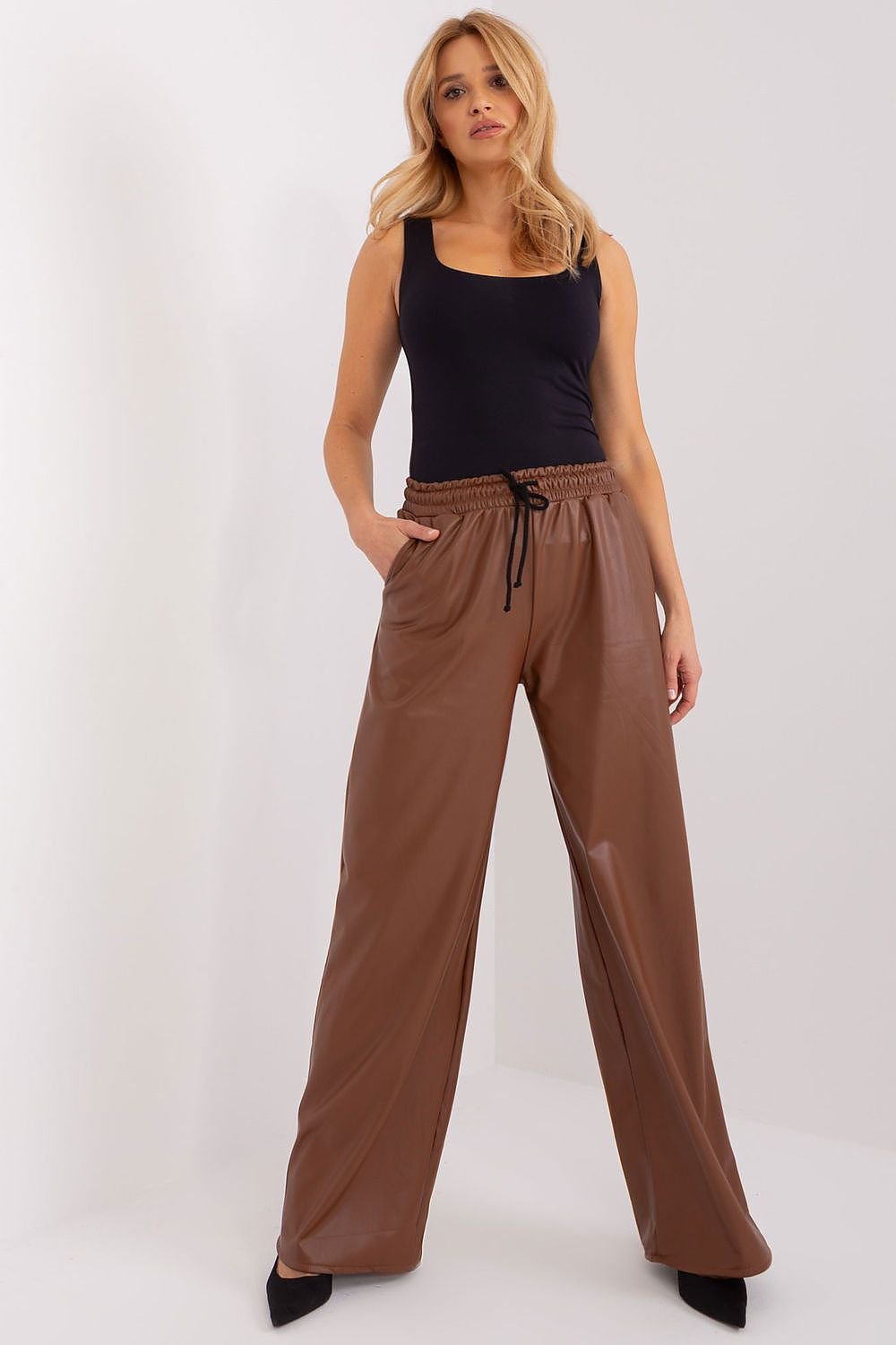 Ecological Leather High Waist Trousers Lakerta