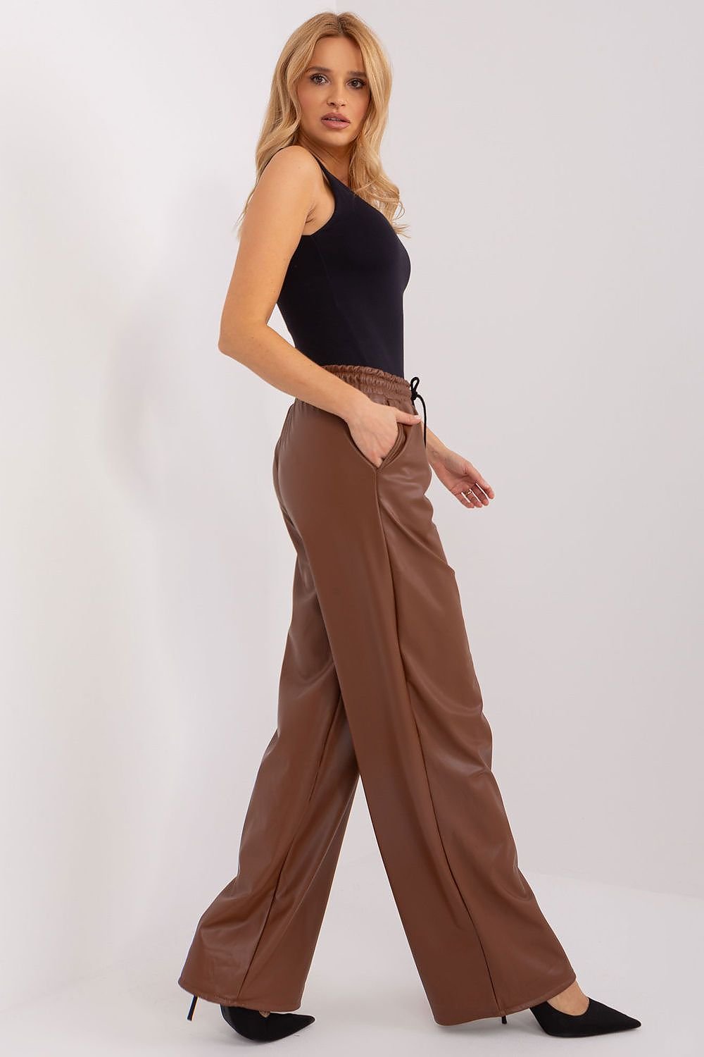 Ecological Leather High Waist Trousers Lakerta