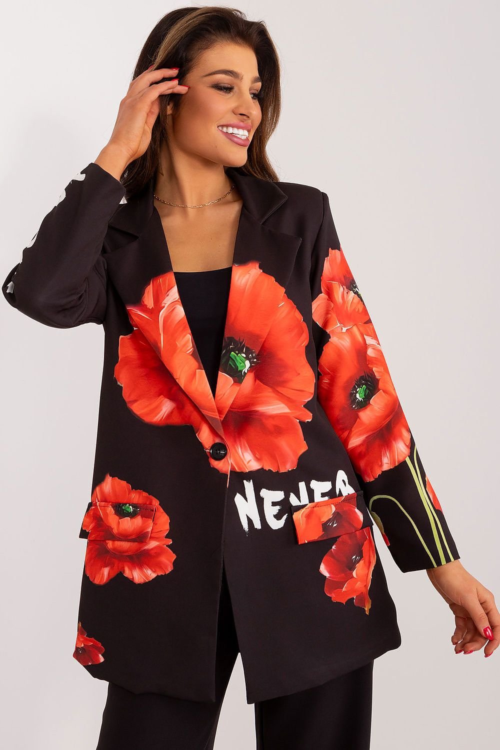 Romantic Floral Print Blazer Italy Moda