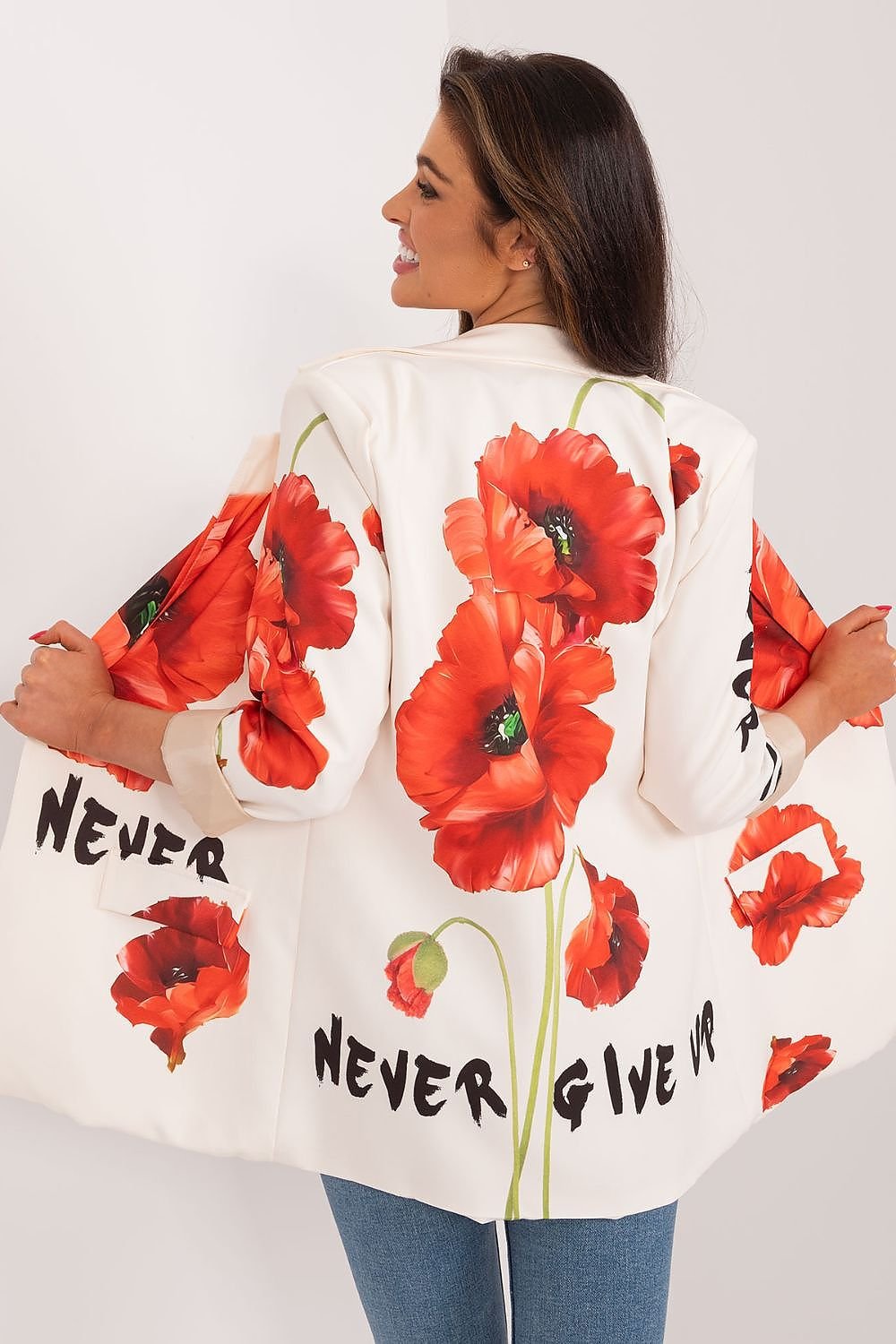 Romantic Floral Print Blazer Italy Moda