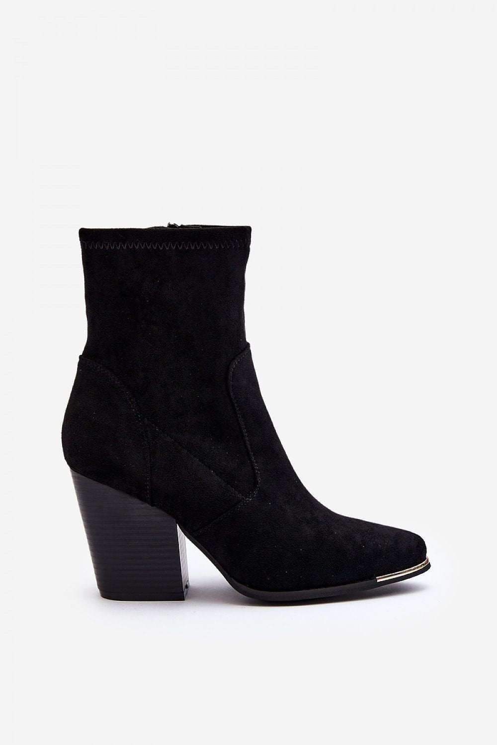 Eco-Suede Almond-Toe Heel Boots Step In Style