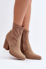 Eco-Suede Almond-Toe Heel Boots Step In Style