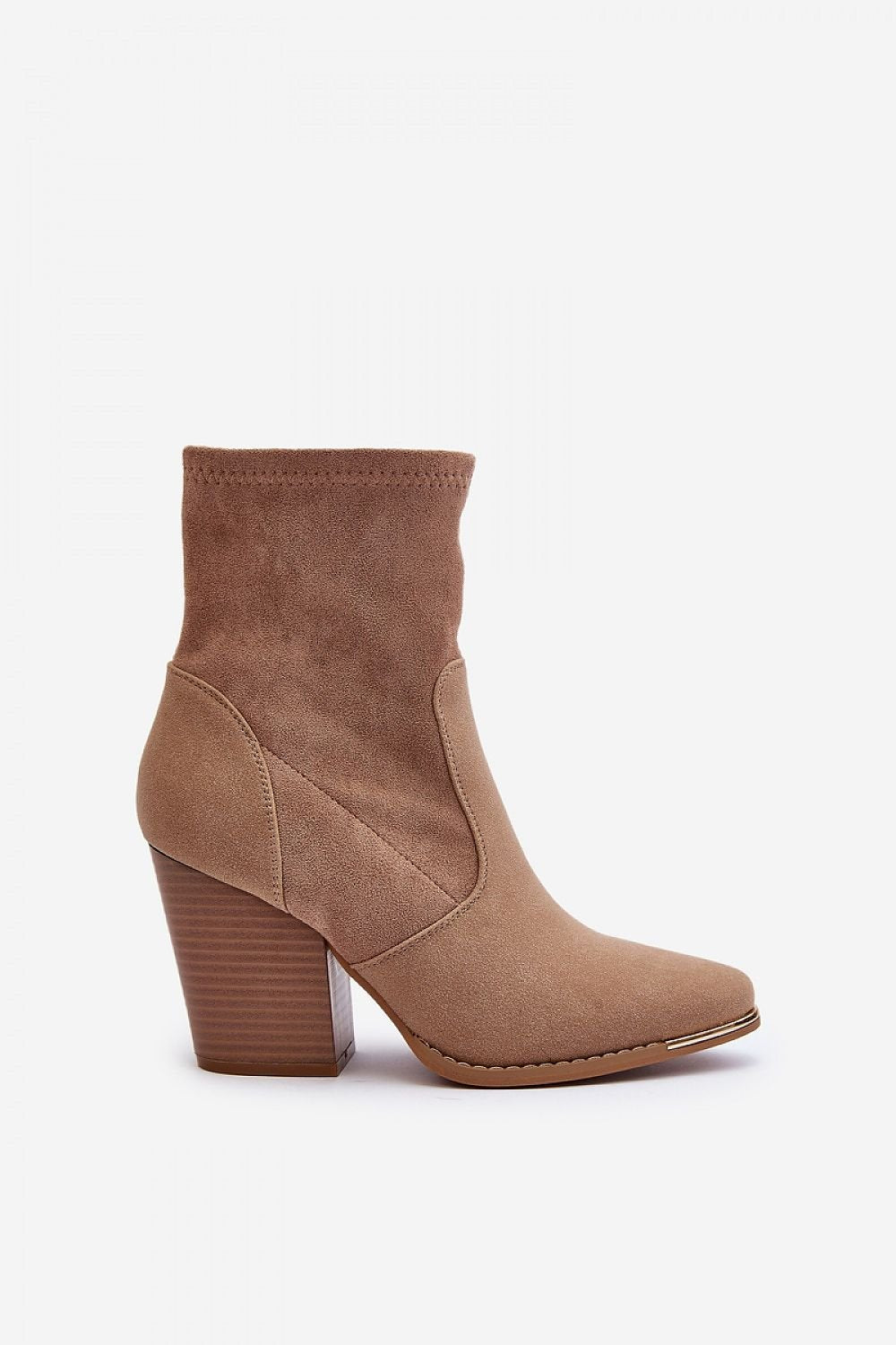 Eco-Suede Almond-Toe Heel Boots Step In Style