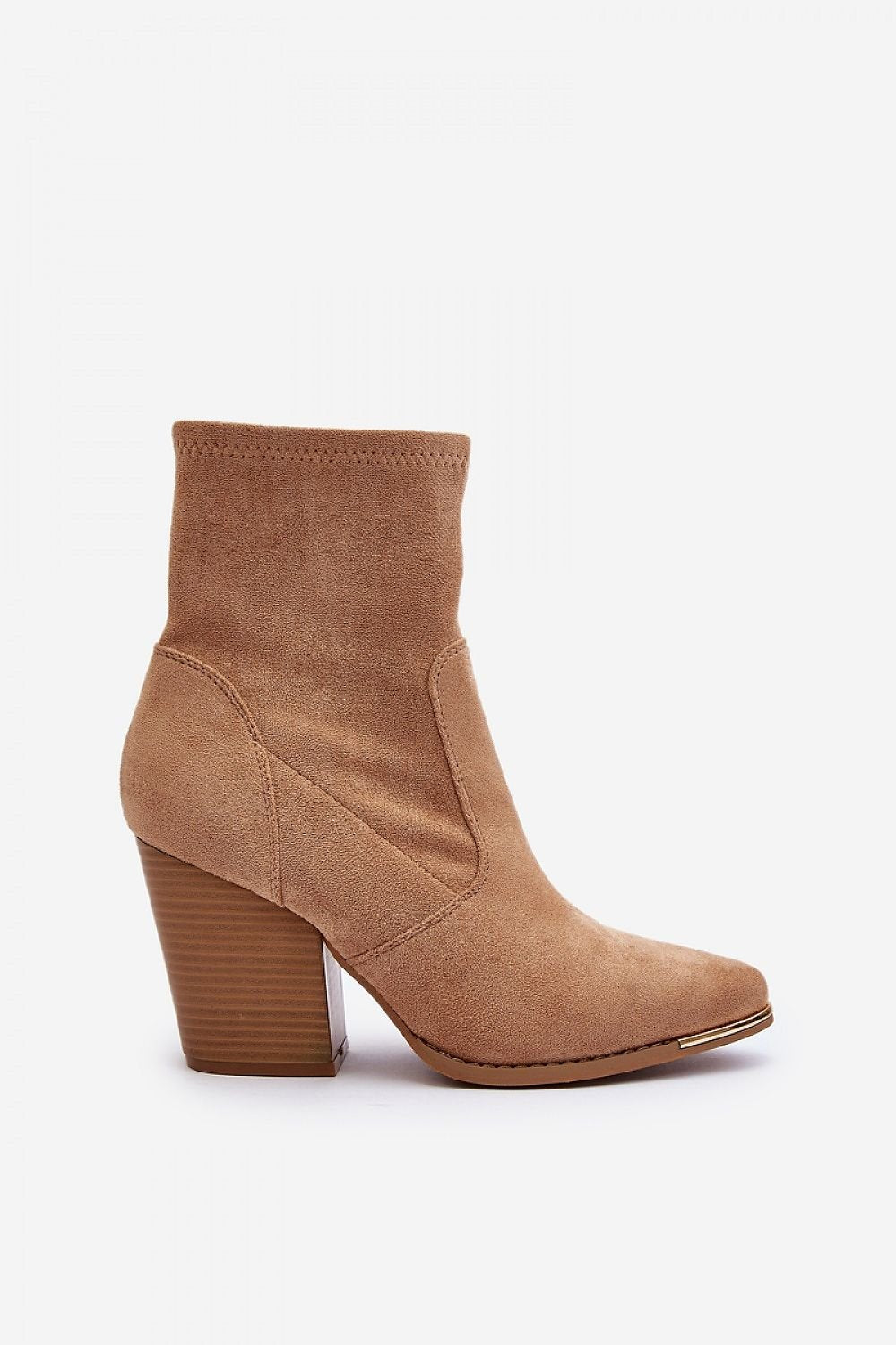 Eco-Suede Almond-Toe Heel Boots Step In Style