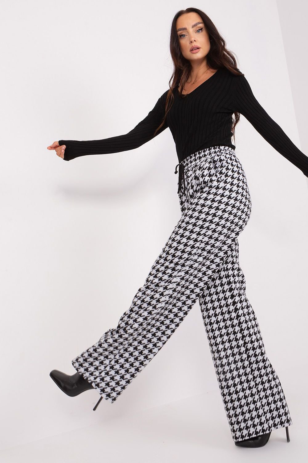 Casual High-Waisted Wide-Leg Trousers Lakerta