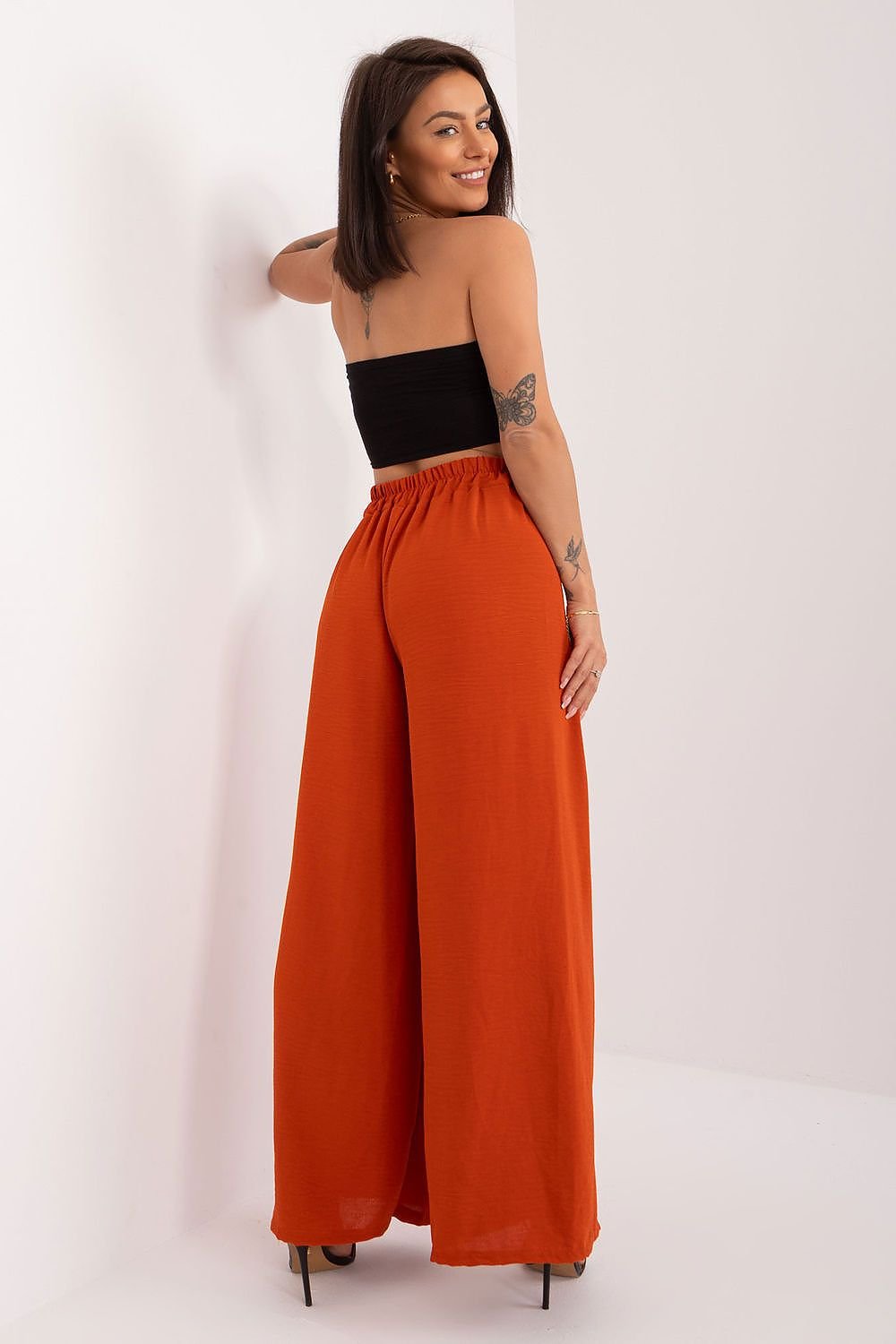 Elegant High Waist Fabric Pants Italy Moda