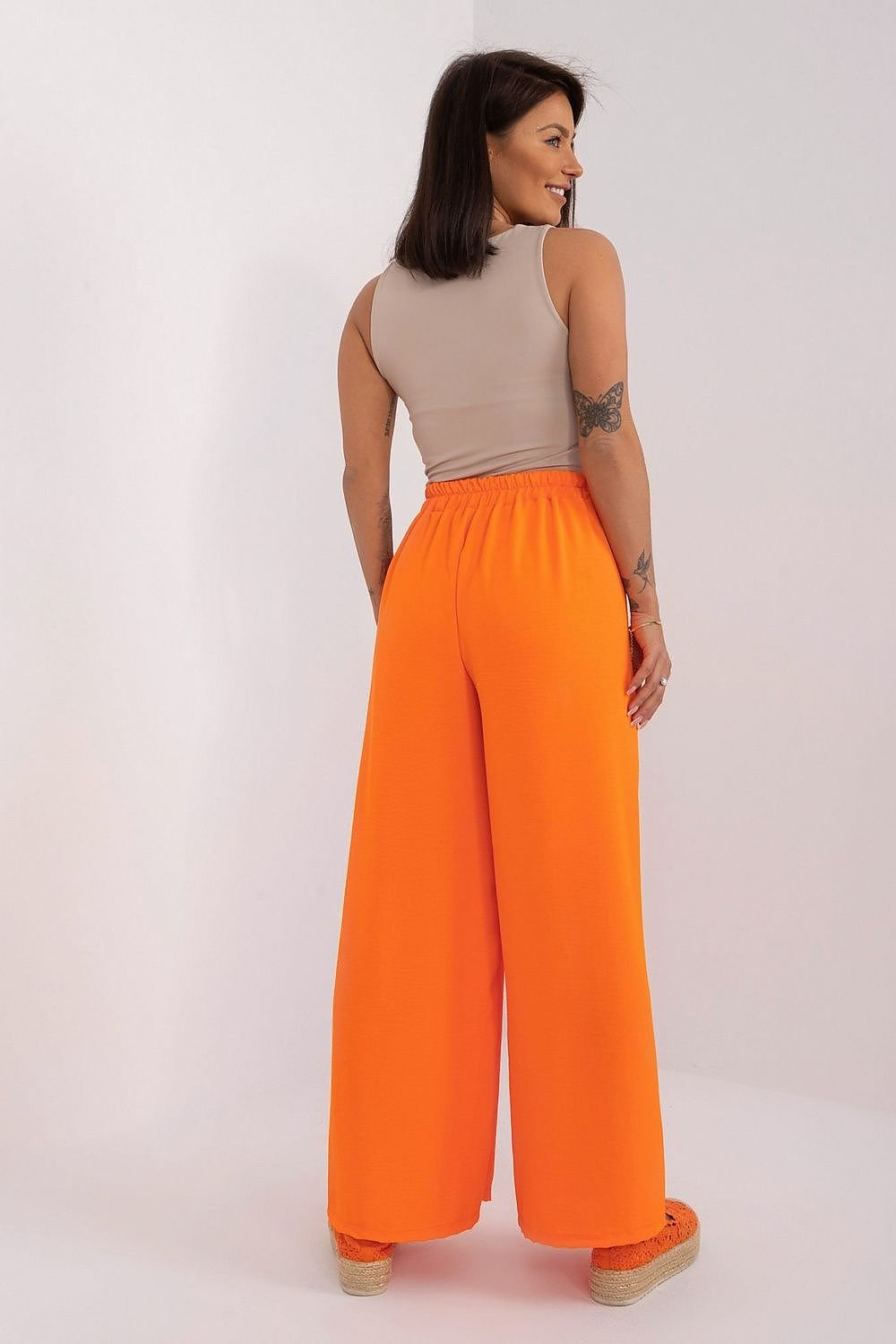 Elegant High Waist Fabric Pants Italy Moda