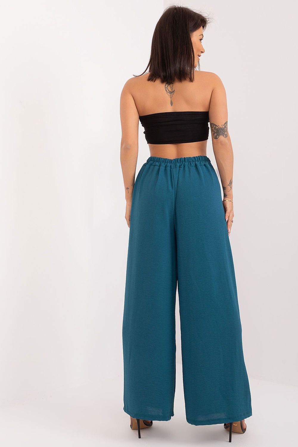 Elegant High Waist Fabric Pants Italy Moda