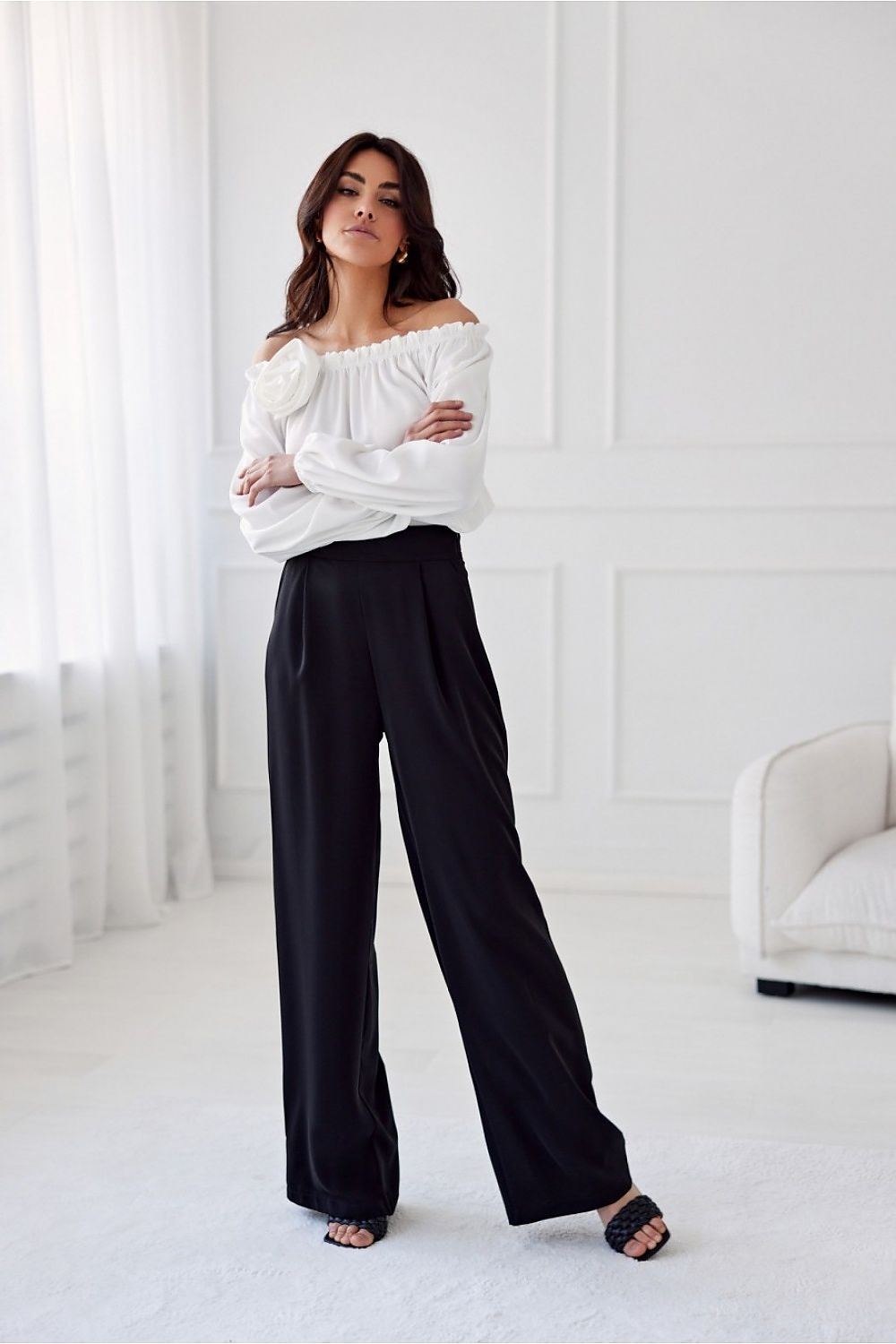 Chic Wide Leg Tailored Pants Roco Fashion