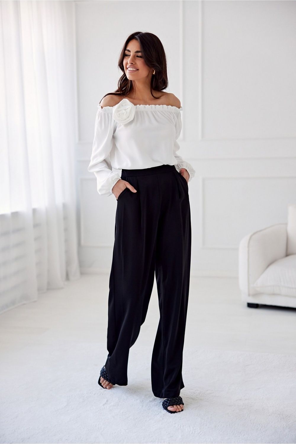 Chic Wide Leg Tailored Pants Roco Fashion