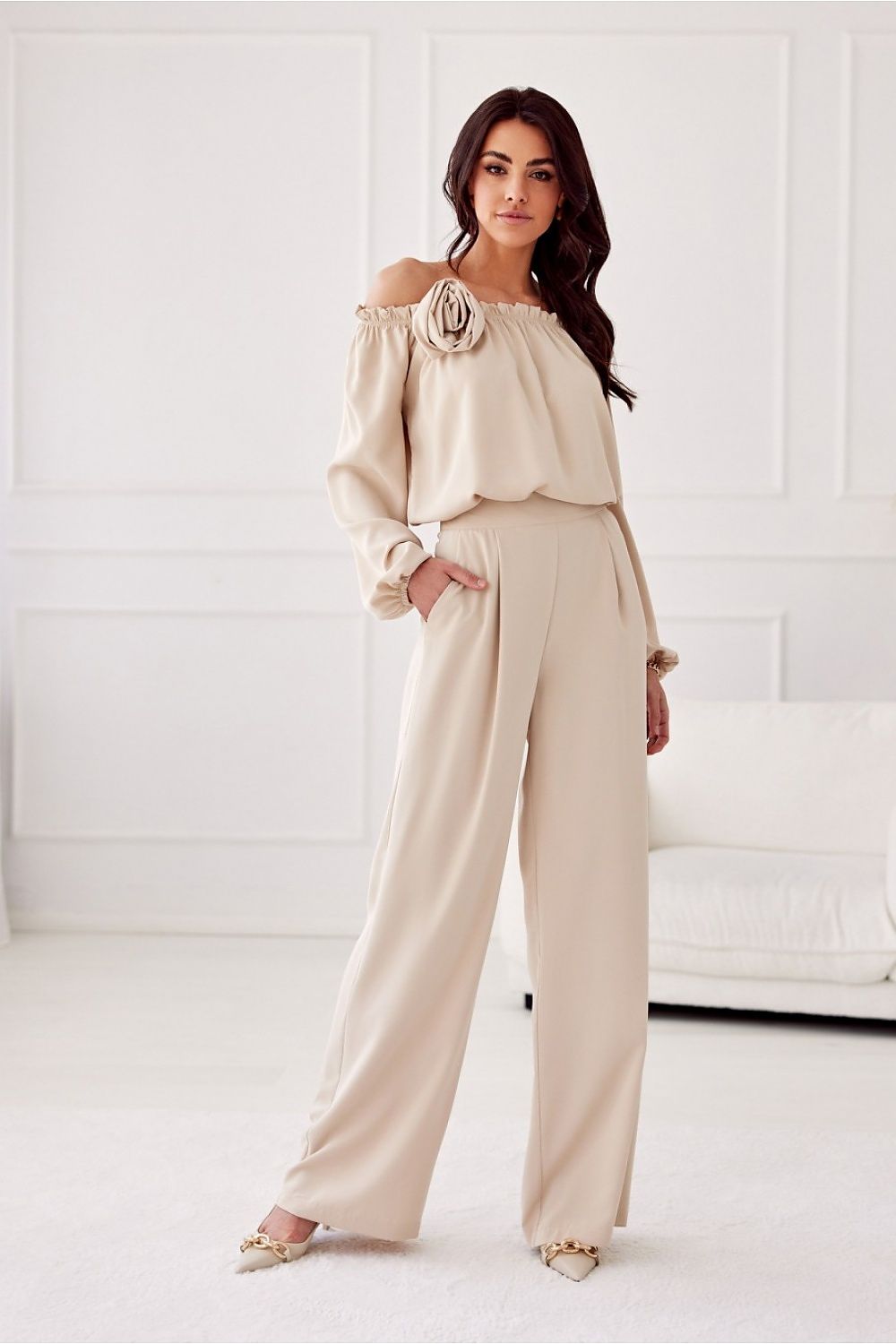 Chic Wide Leg Tailored Pants Roco Fashion