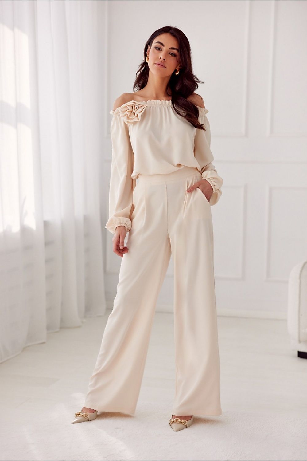 Chic Wide Leg Tailored Pants Roco Fashion