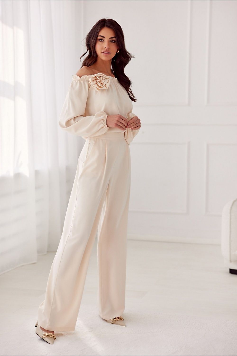 Chic Wide Leg Tailored Pants Roco Fashion