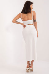 Comfortable Ribbed Midi Skirt Lakerta