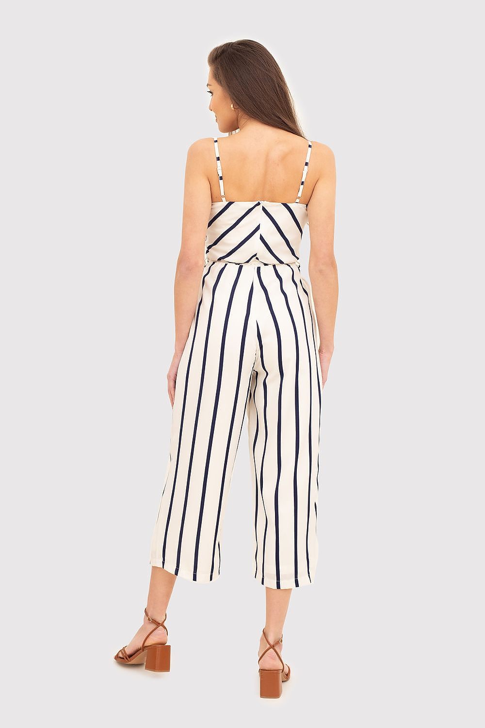 Cream And Navy Blue Jumpsuit Ax Paris