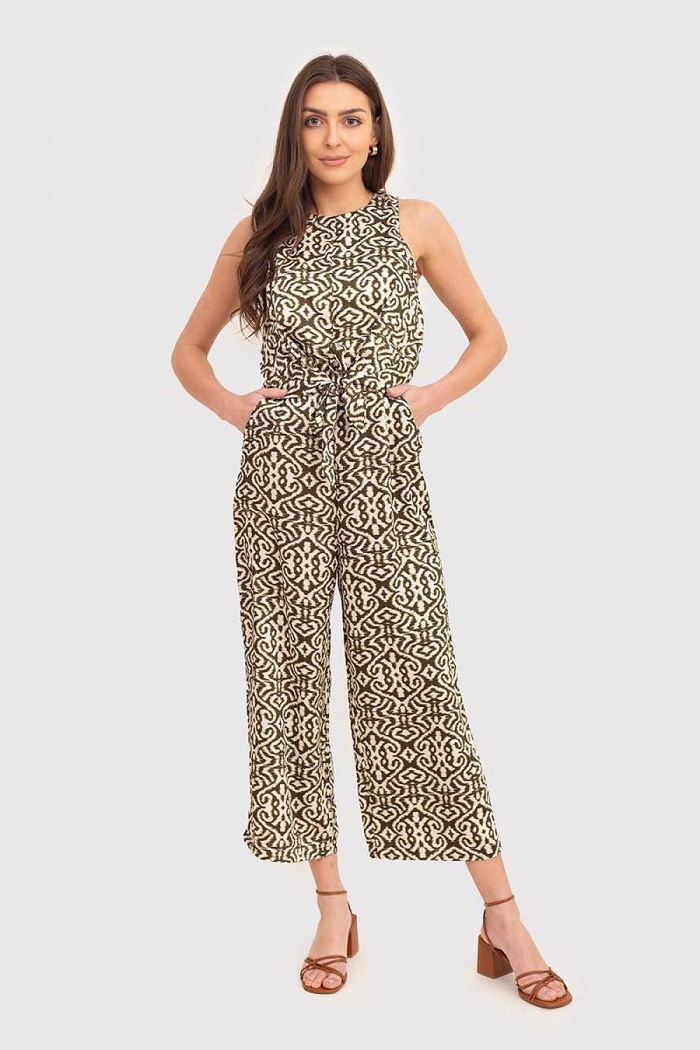 Sleeveless Tie Front Jumpsuit Ax Paris