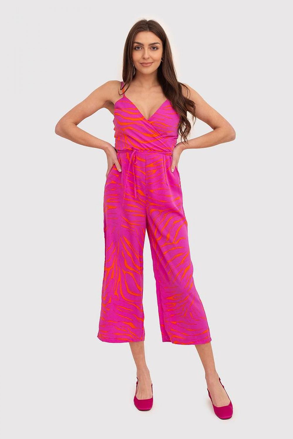 Vibrant Strapless Printed Jumpsuit Ax Paris