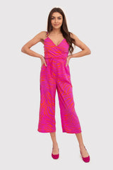 Vibrant Strapless Printed Jumpsuit Ax Paris