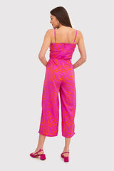 Vibrant Strapless Printed Jumpsuit Ax Paris