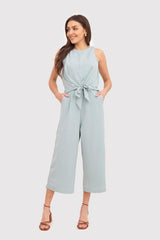 Sleeveless Mint Flared Jumpsuit Ax Paris