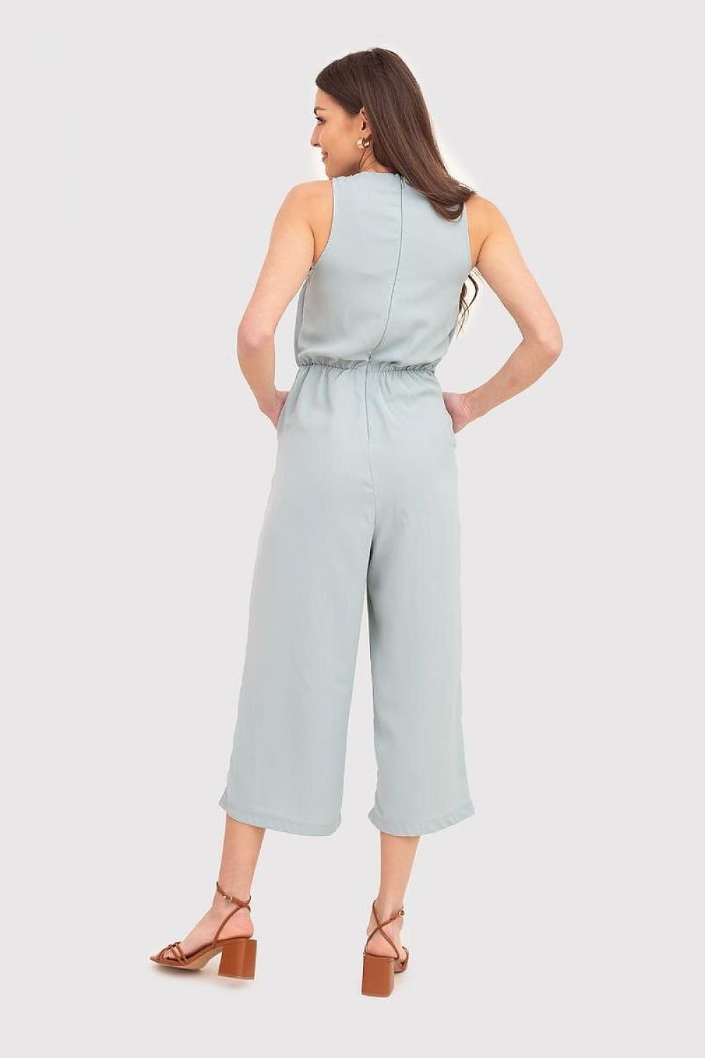 Sleeveless Mint Flared Jumpsuit Ax Paris