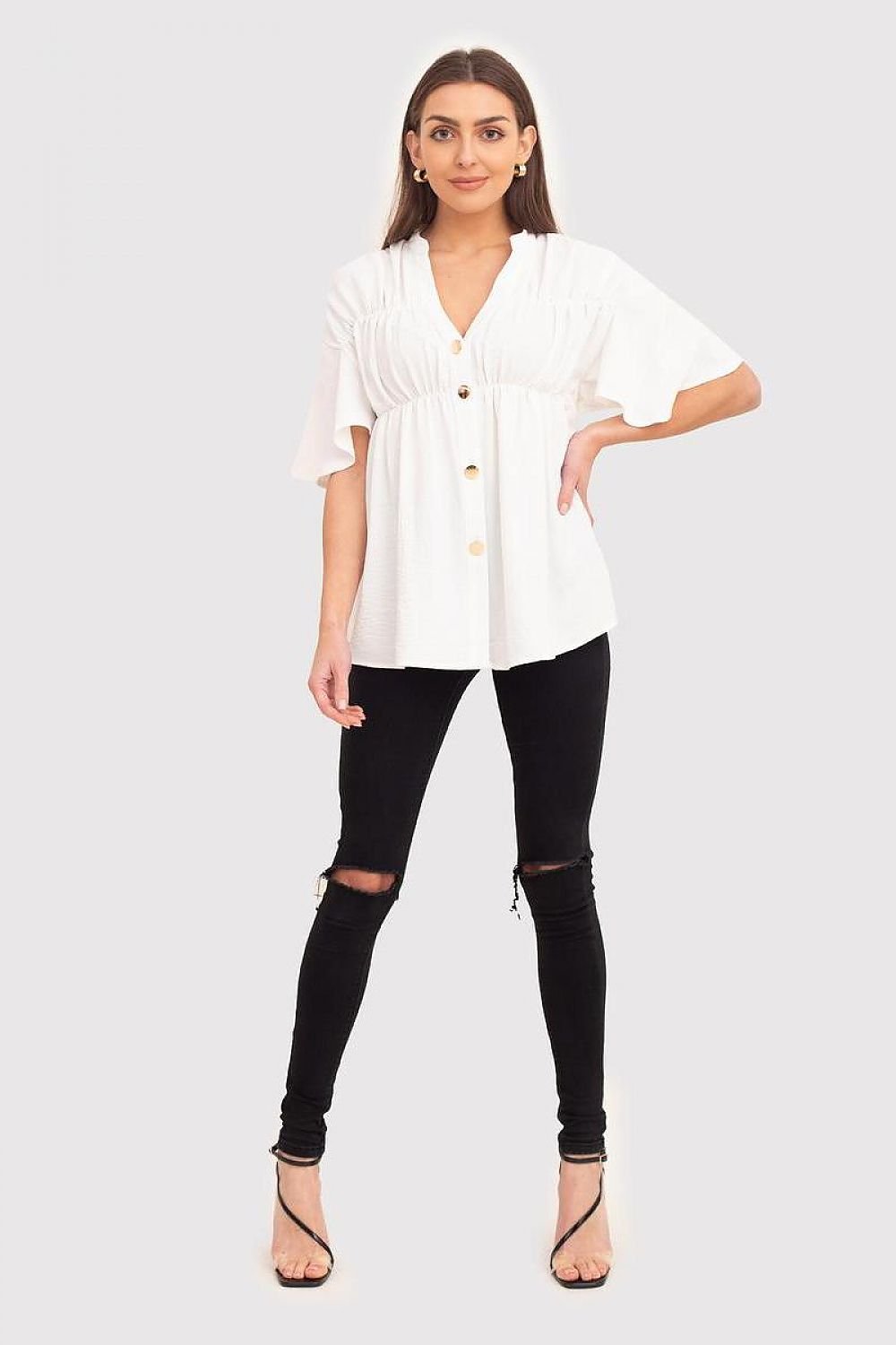 Cream Button-Down Shirt Ax Paris