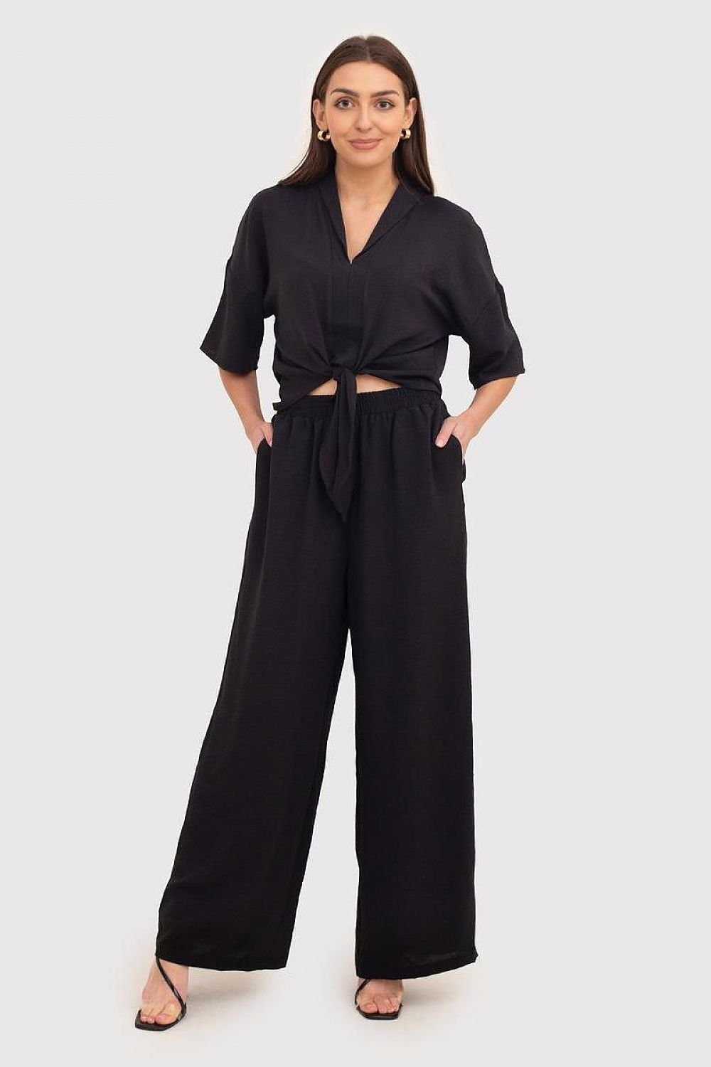 Lightweight Wide Leg Trousers Ax Paris