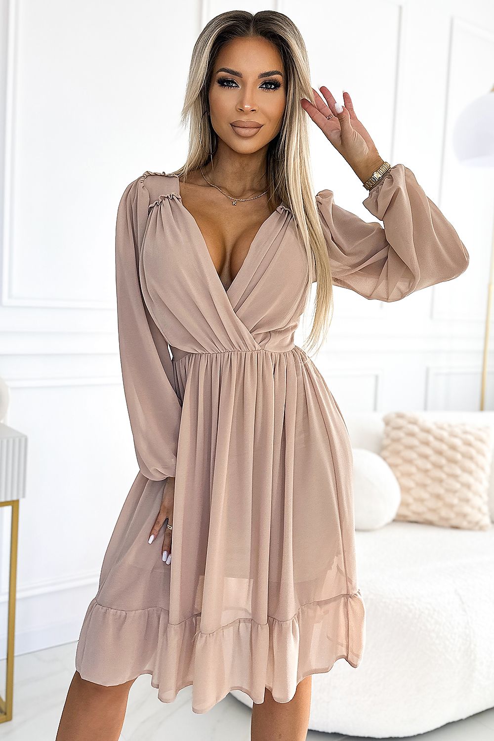 Elegant Chiffon Midi Dress Numoco