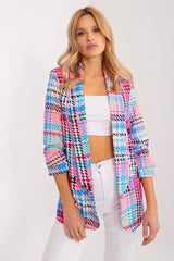 Elegant Check Print Blazer Italy Moda