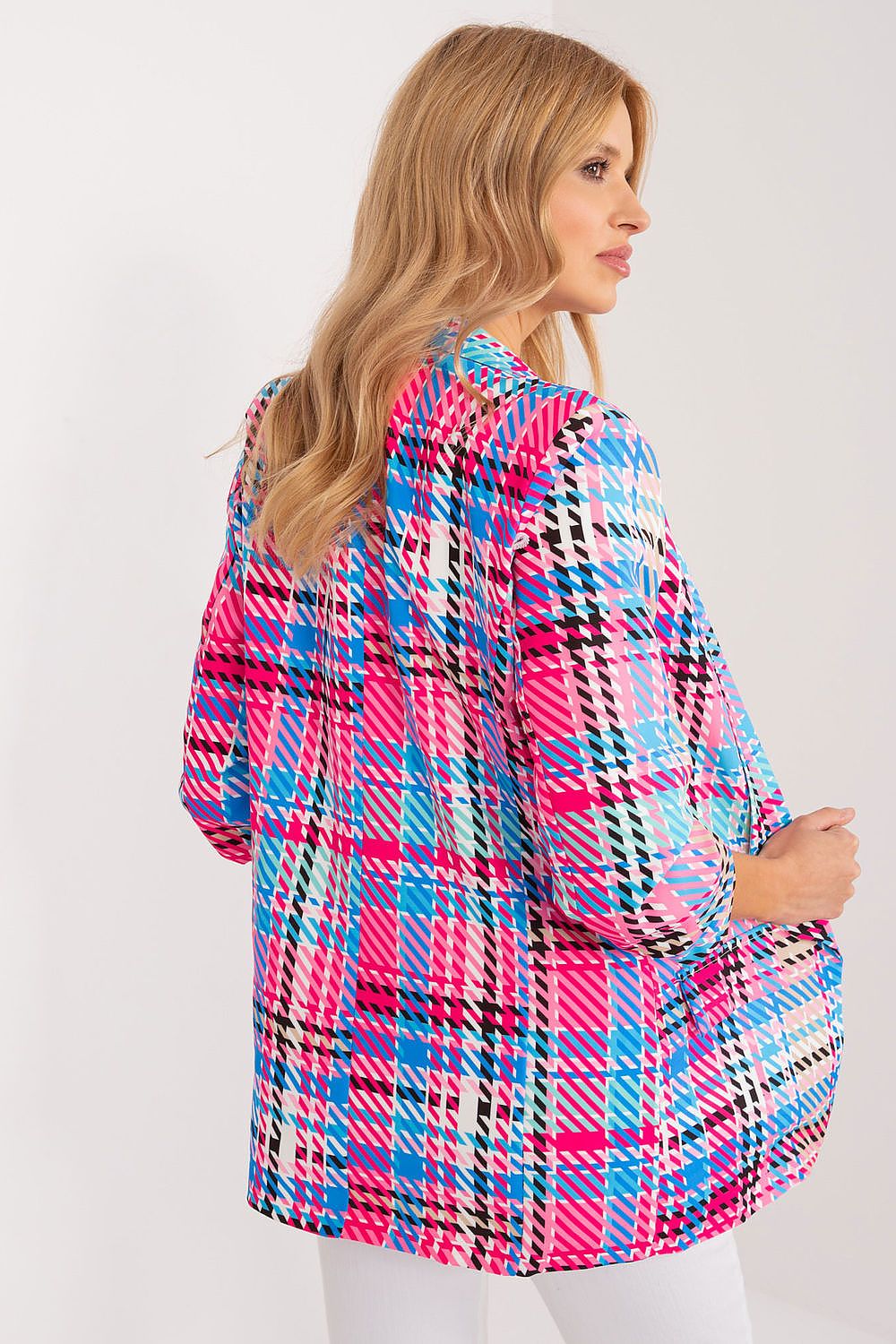 Elegant Check Print Blazer Italy Moda