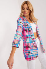 Elegant Check Print Blazer Italy Moda