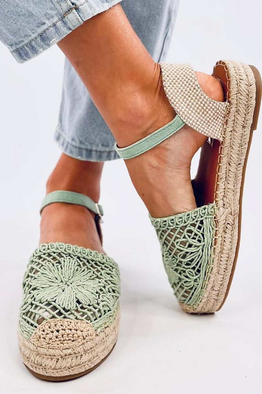 Delicate Openwork Espadrille Sandals Inello