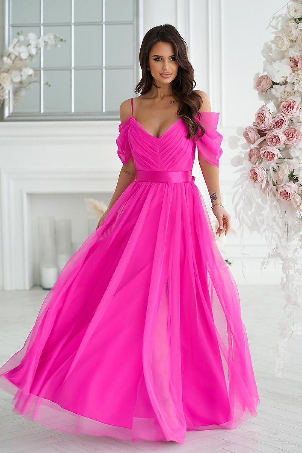 Elegant Long Dress Bicotone