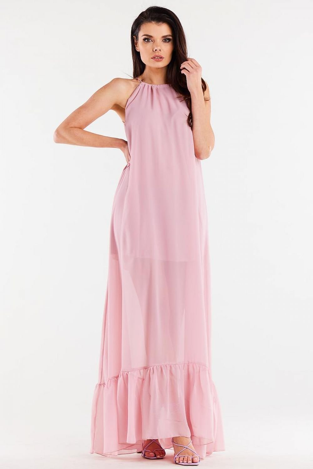 Loose Chiffon Ruffle Dress Awama