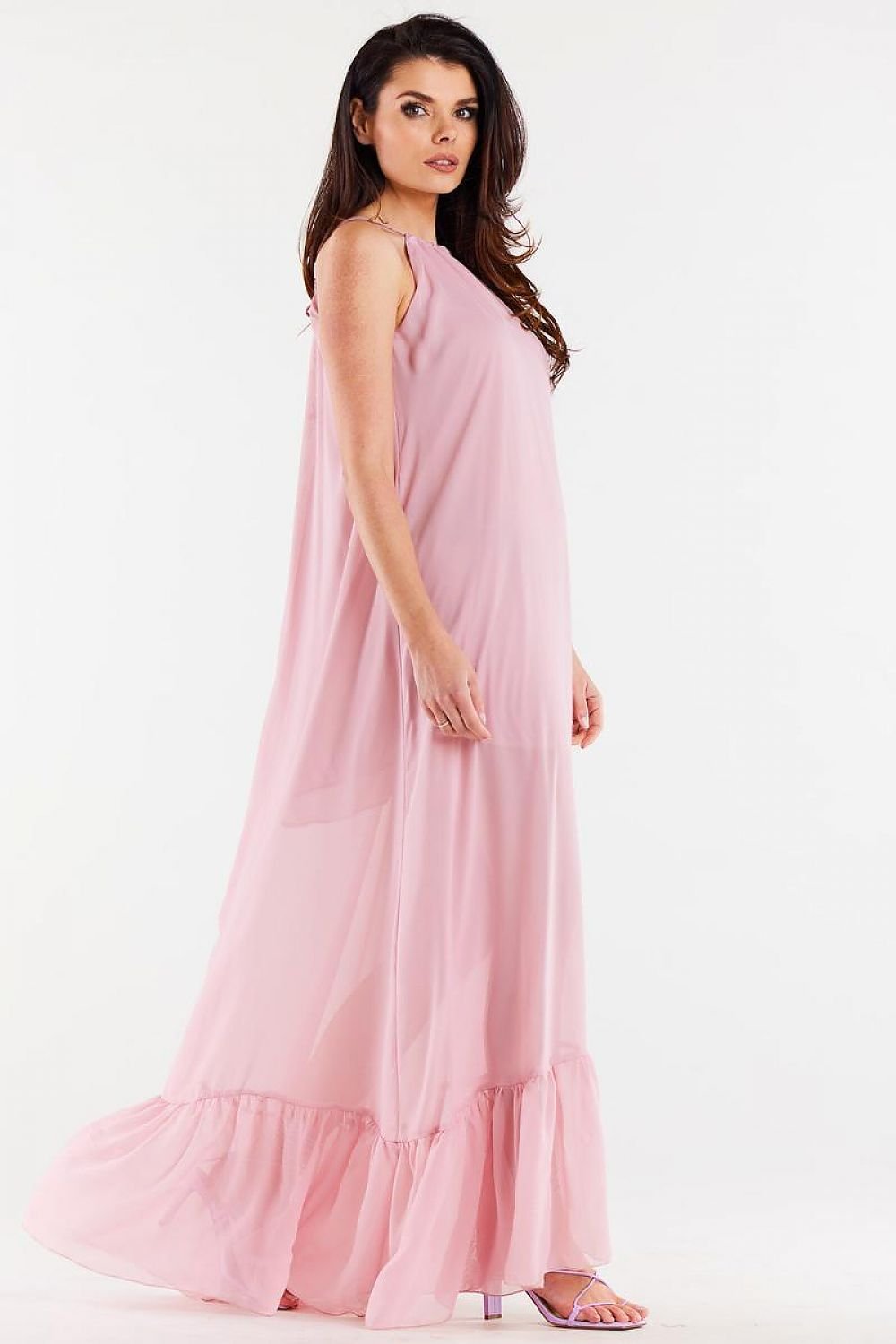 Loose Chiffon Ruffle Dress Awama