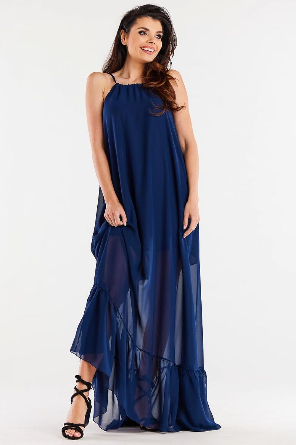 Loose Chiffon Ruffle Dress Awama