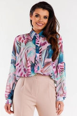 Oversized Ruffled Chiffon Shirt Awama