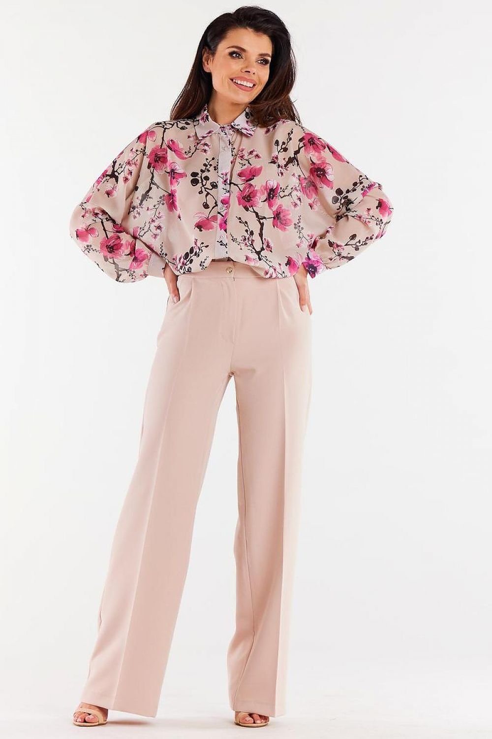 Oversized Ruffled Chiffon Shirt Awama