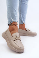 Elegant Natural Leather Moccasins S.Barski