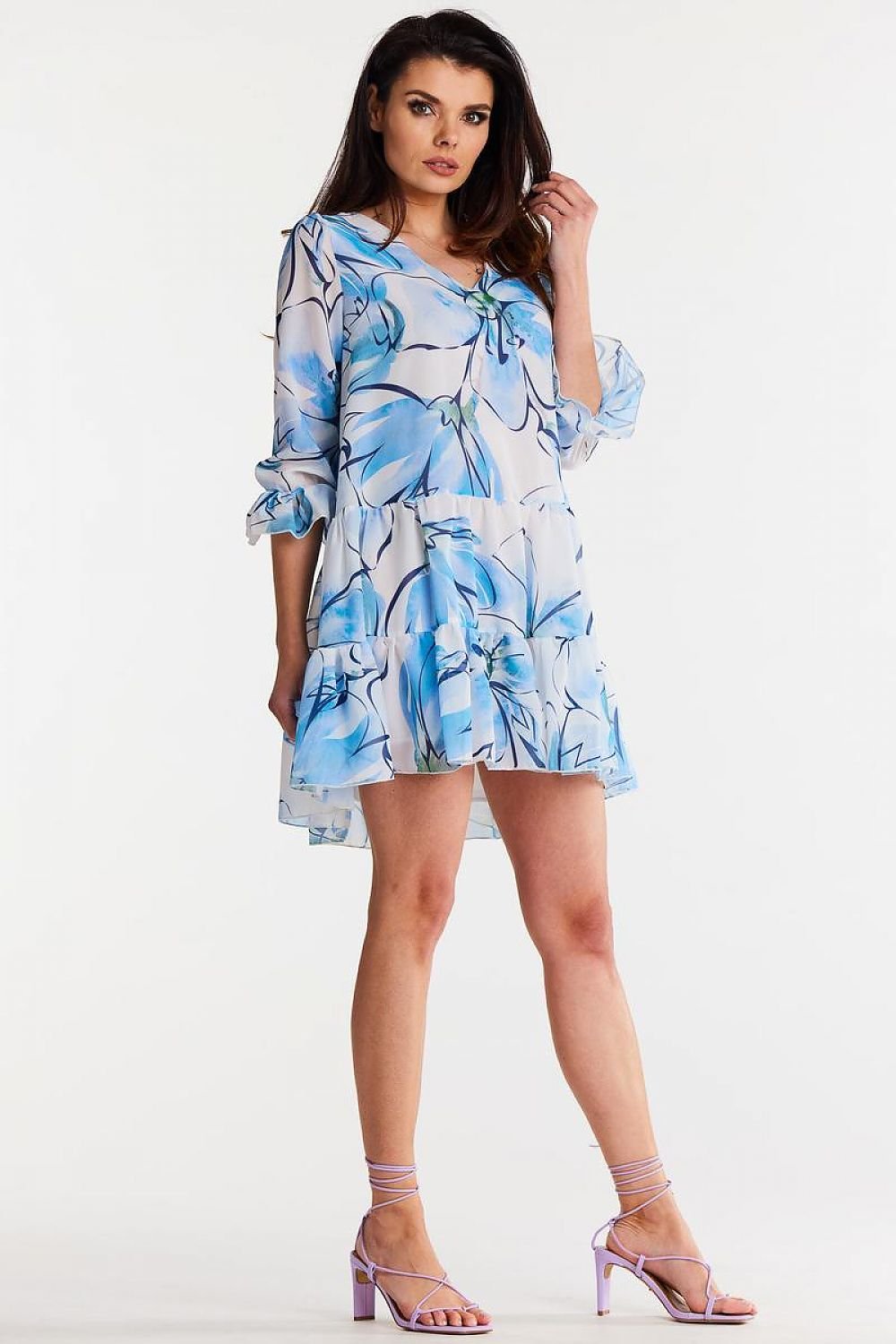 Loose Chiffon Ruffle Dress Awama