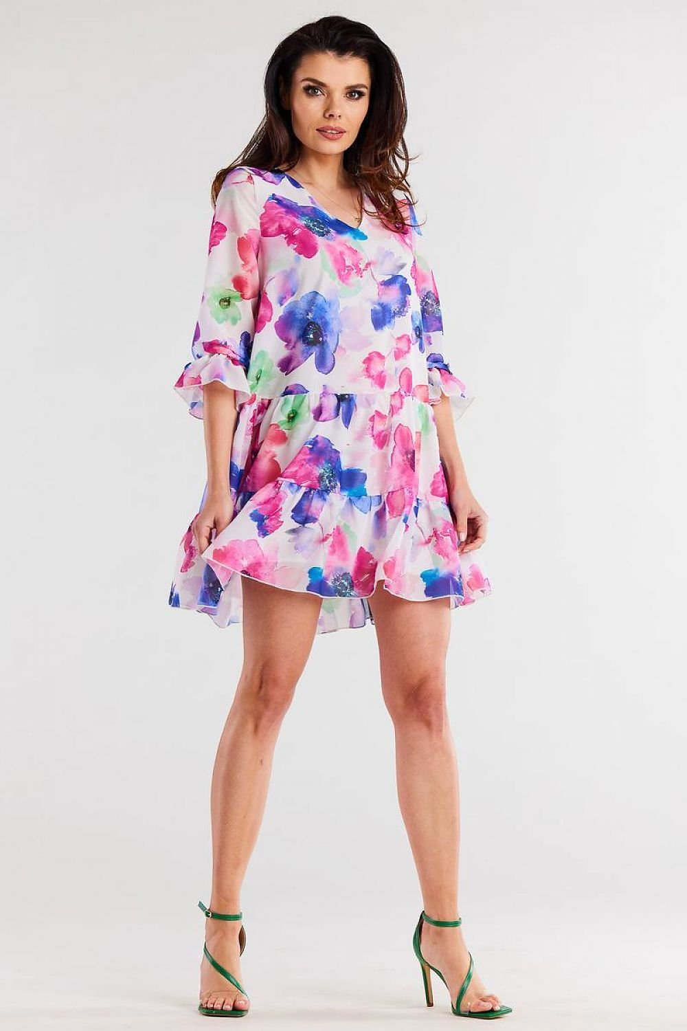 Loose Chiffon Ruffle Dress Awama