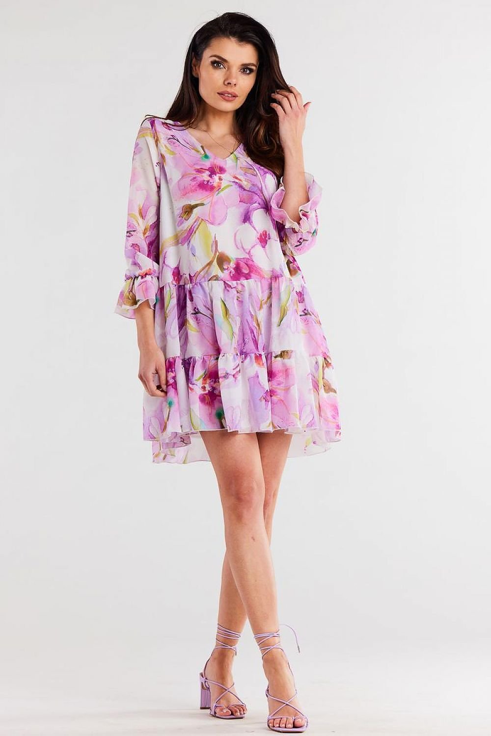 Loose Chiffon Ruffle Dress Awama